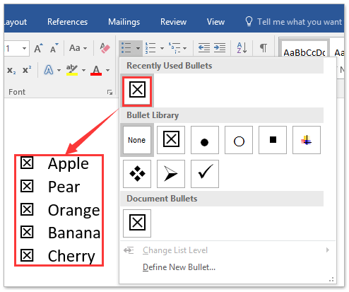 insert check mark in word 2016 for mac